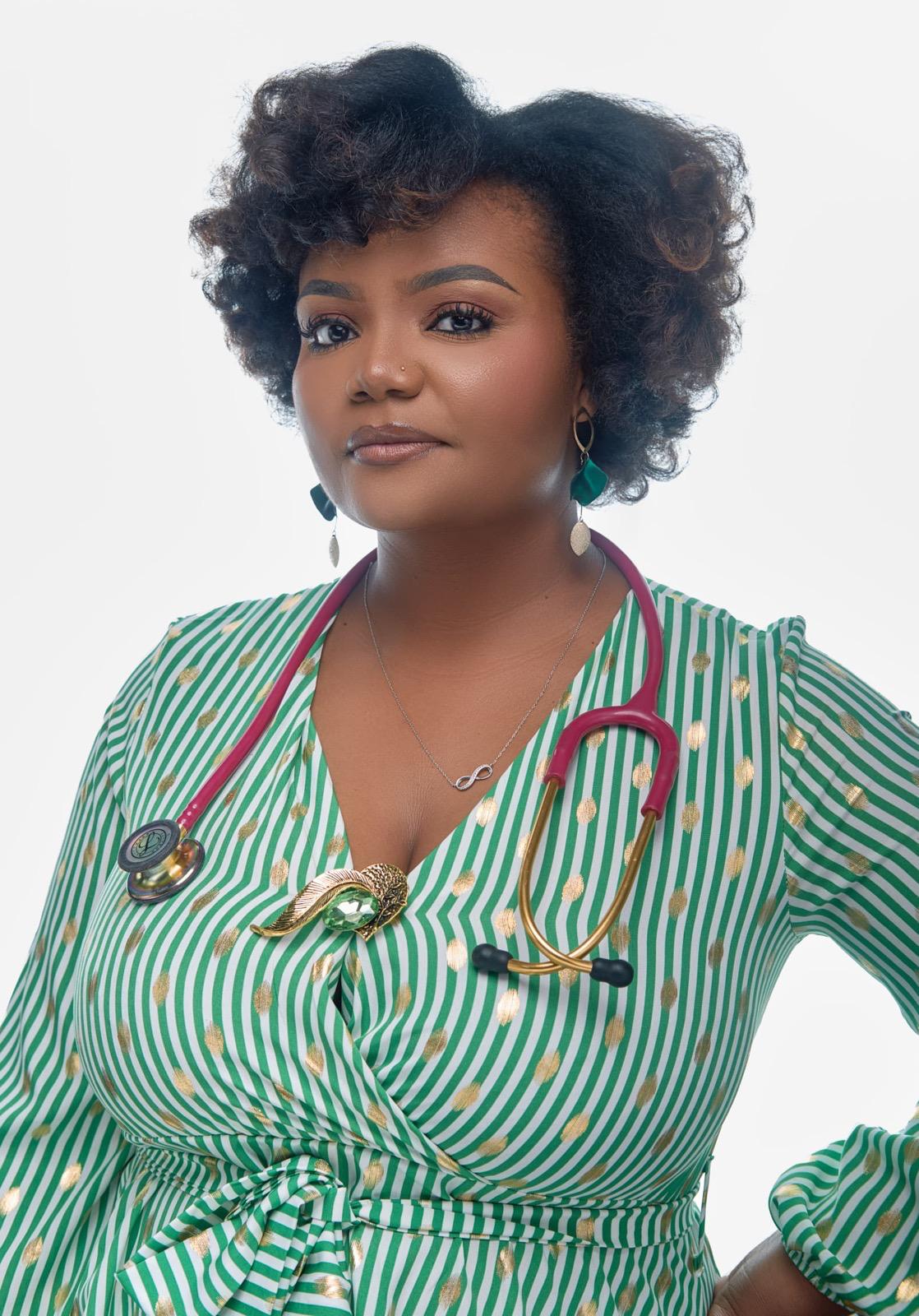 Dr Suraia Schiceya, PatientCare co-founder, wearing a stethoscope